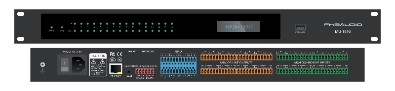 Bộ xử lý DSP âm thanh mạng MU-1616 16*16 Dante